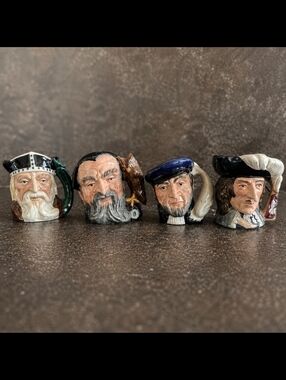 Royal Doulton Mini Character Mugs 4 – Merlin, D’Artagnan, Capt Ahab, Viking Set